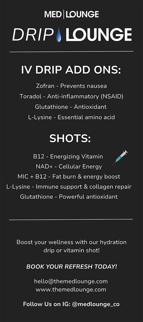 Drip Lounge Rack Card